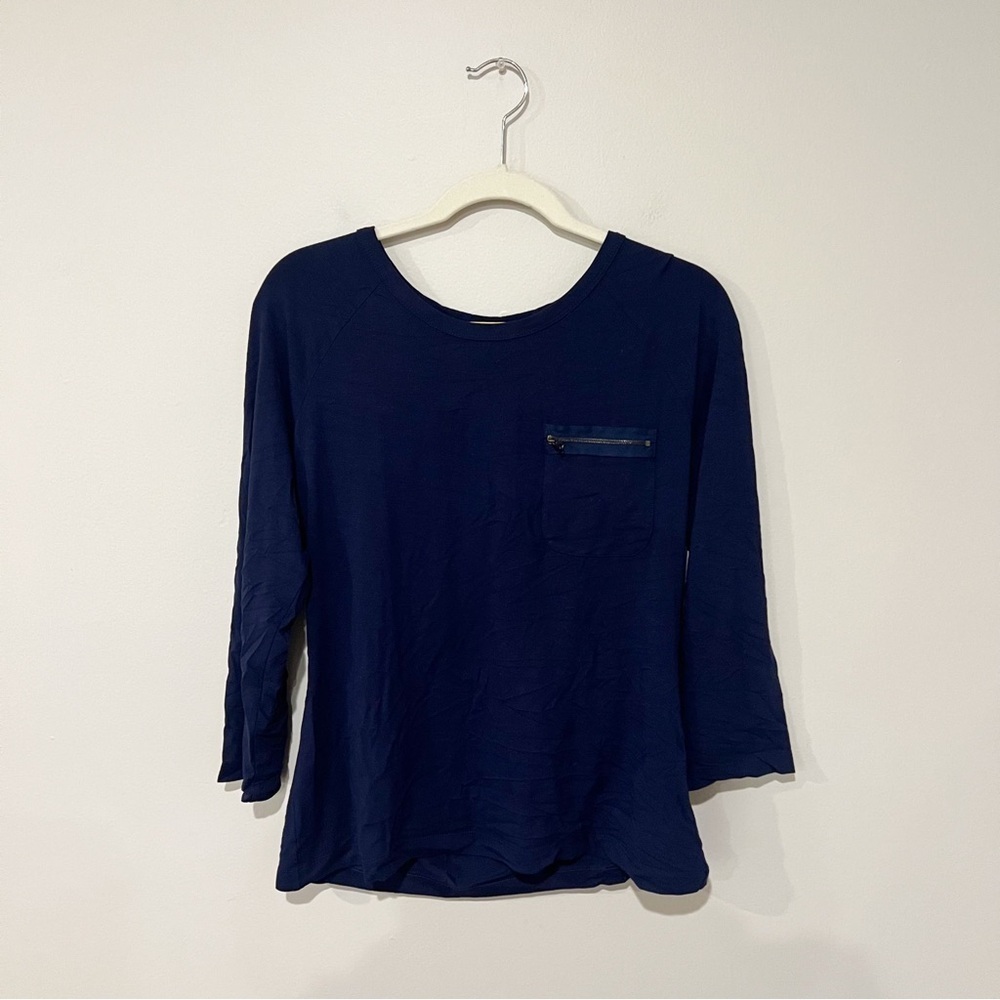 St John Navy Blue Long Sleeve Top